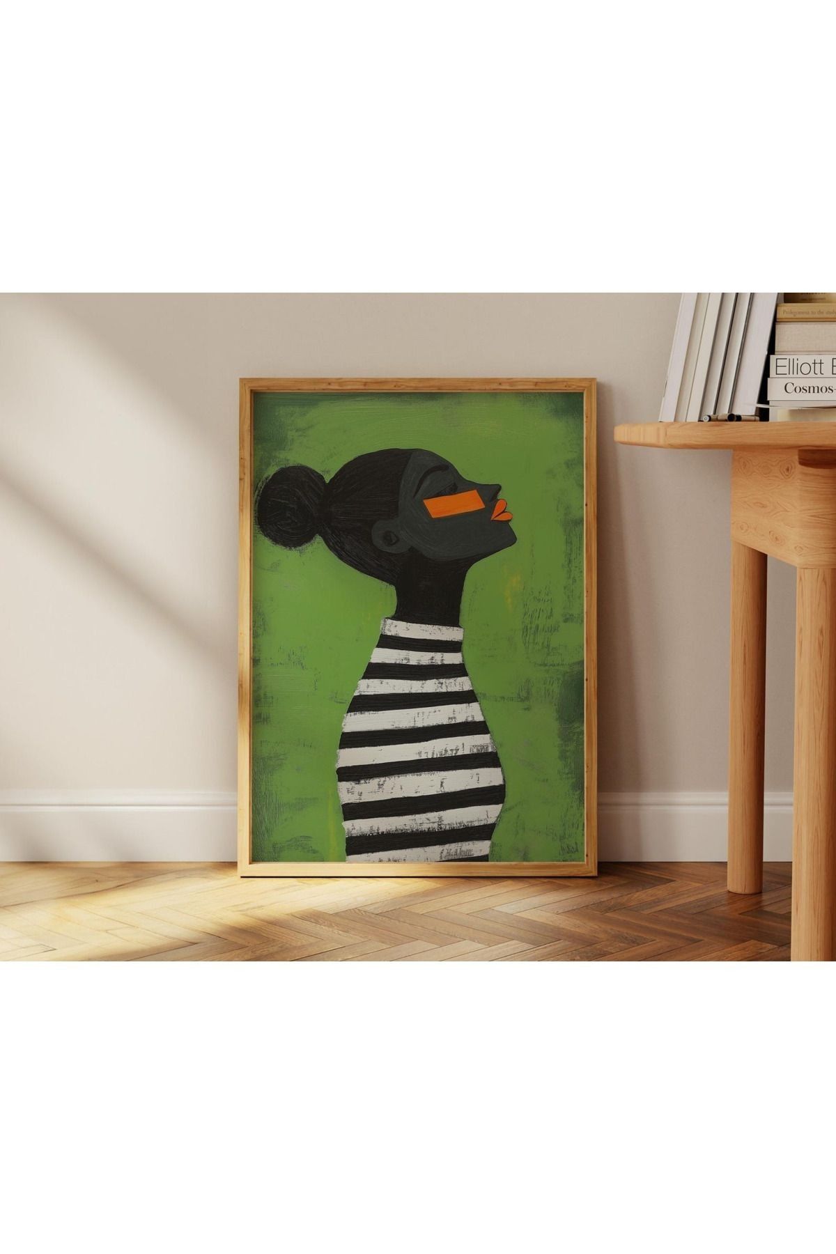 Dekorsiahome Tek Parça Ahşap Çerçeveli Oturma Odası Salon Mutfak Tablo TK0520