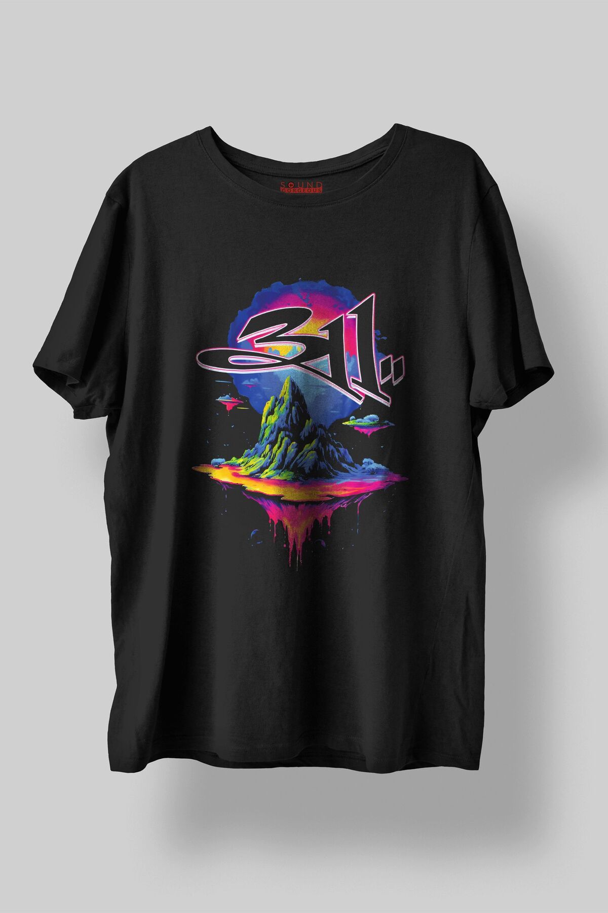 Sound Gorgeous ACDC Müzik Tasarımlı Baskılı Regular Fit Unisex Siyah T-Shirt %100 Pamuk Rahat Kalıp Tişört No:0005
