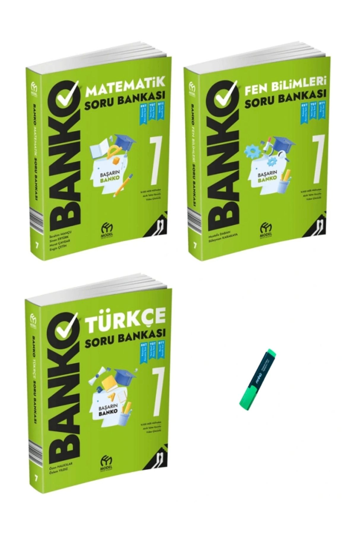 Model Eğitim Yayınları 7. Sınıf Banko Serisi Matematik Türkçe ve Fen 3lü Set Soru Bankası