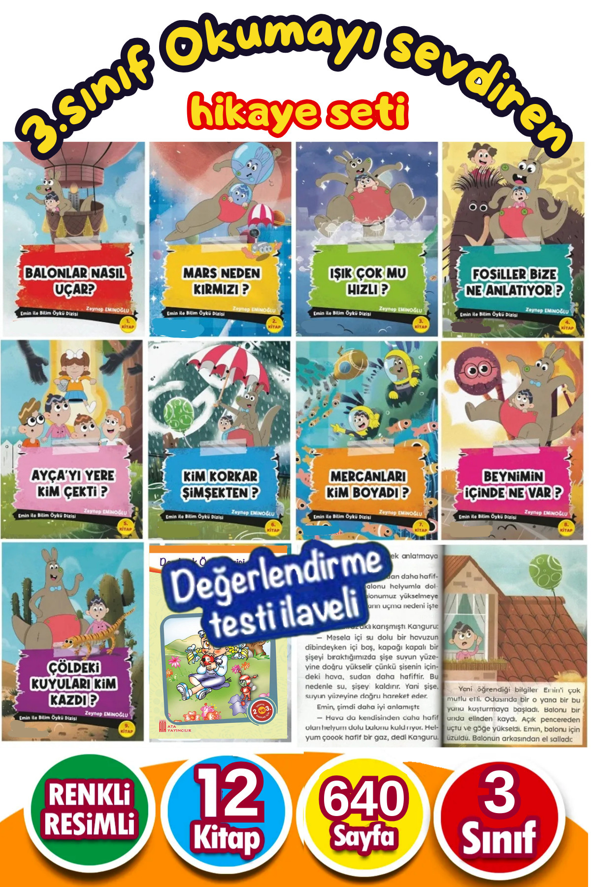 GÖNÜL YAYINCILIK Okumayı Sevdiren Kitap Seti - 3. Ve 4.sınıflar Için 10 Hikaye Değerlendirme Testi fotoğrafı 2 (önizleme)