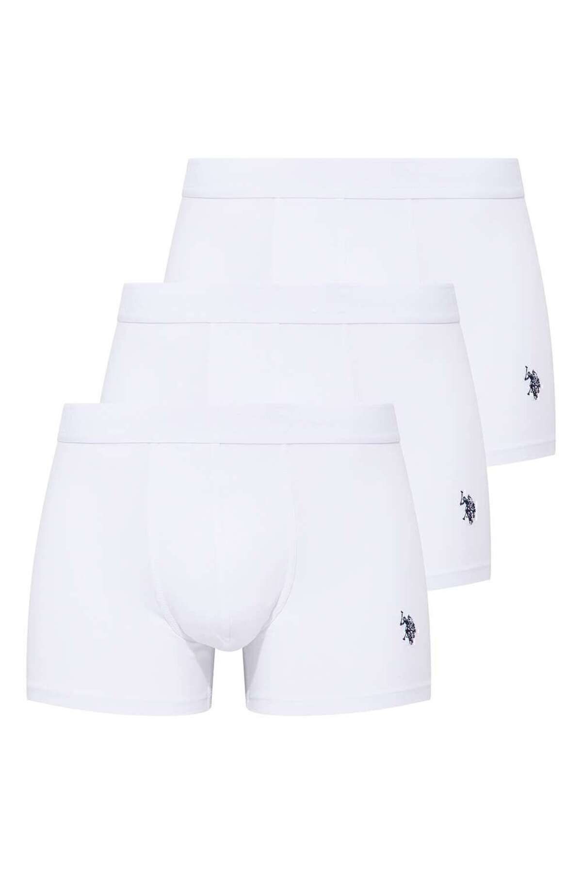 U.S. Polo Assn. U.S. Polo Assn. Erkek Beyaz Kutulu 3'Lü Boxer - Beyaz - TLAYE80W17I3U