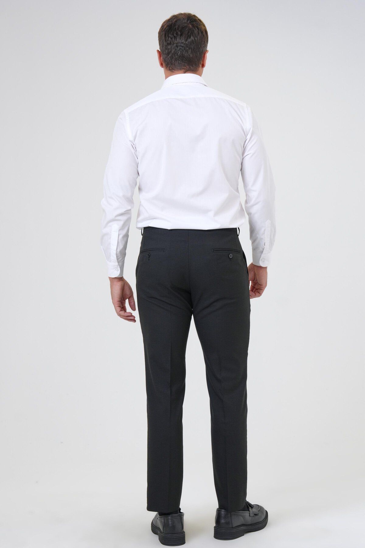 SÜVARİ-Black regular patterned fabric trousers 3