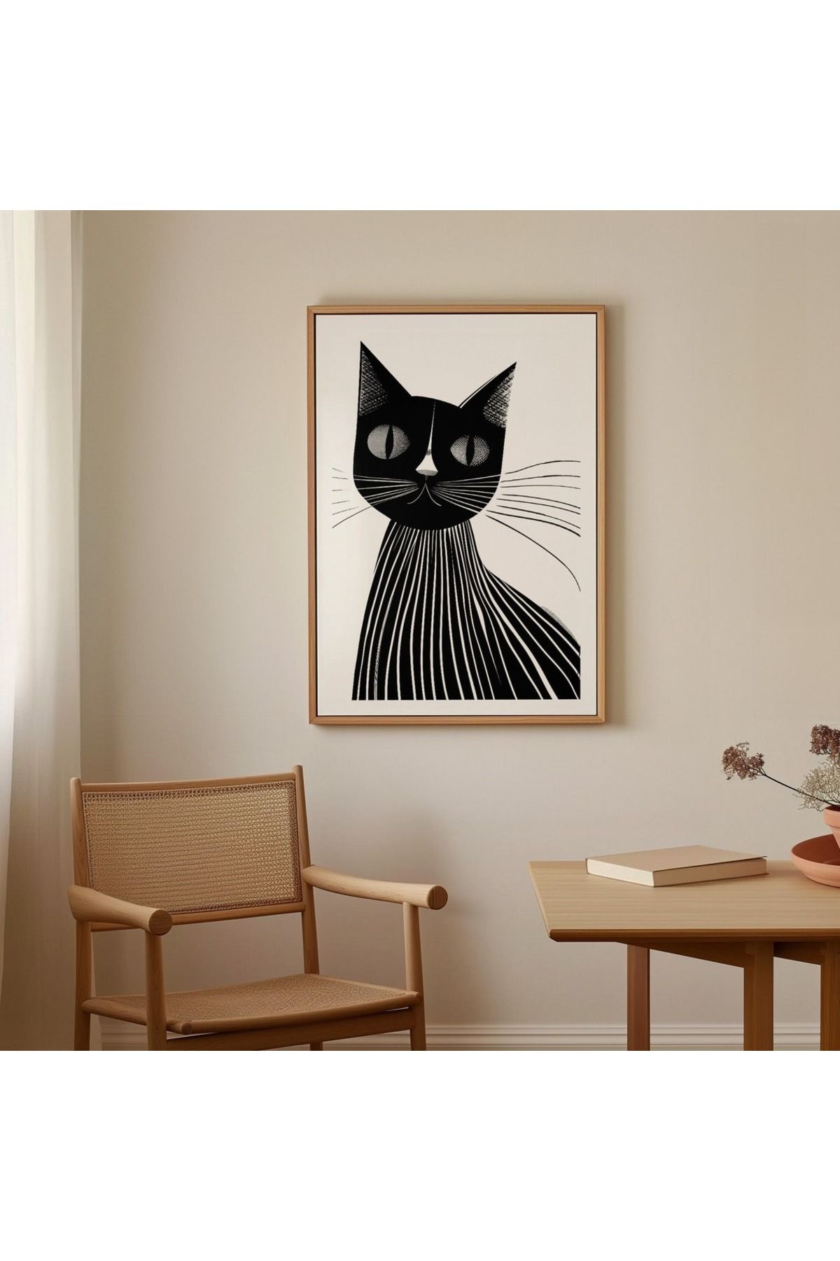 Dekorsiahome Tek Parça Ahşap Çerçeveli Oturma Odası Salon Mutfak Tablo TK0544