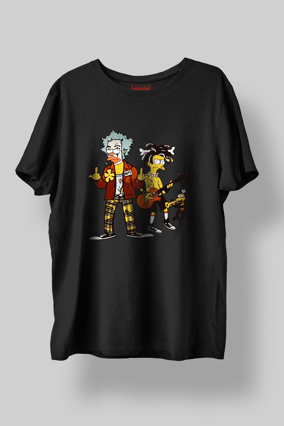 Sound Gorgeous NOFX Müzik Tasarımlı Baskılı Regular Fit Unisex Siyah T-Shirt %100 Pamuk Rahat Kalıp Tişört No:0264
