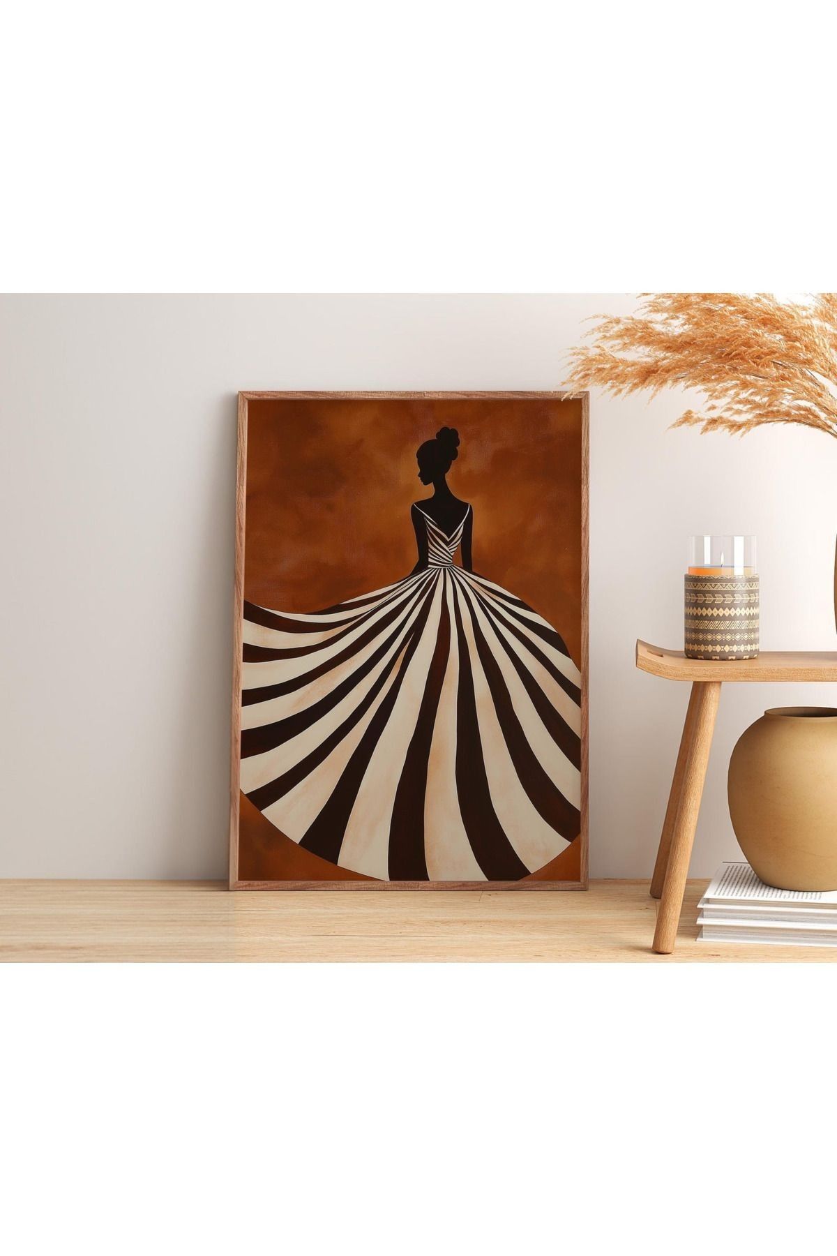 Dekorsiahome Tek Parça Ahşap Çerçeveli Oturma Odası Salon Mutfak Tablo TK0524