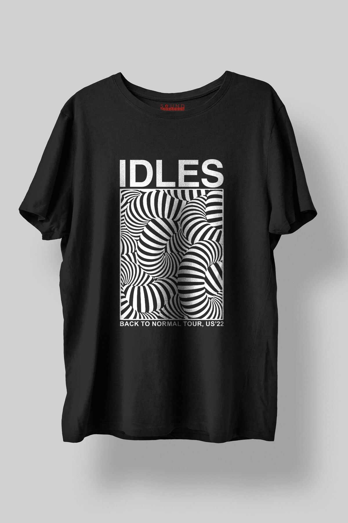 Sound Gorgeous Idles Müzik Tasarımlı Baskılı Regular Fit Unisex Siyah T-Shirt %100 Pamuk Rahat Kalıp Tişört No:0154