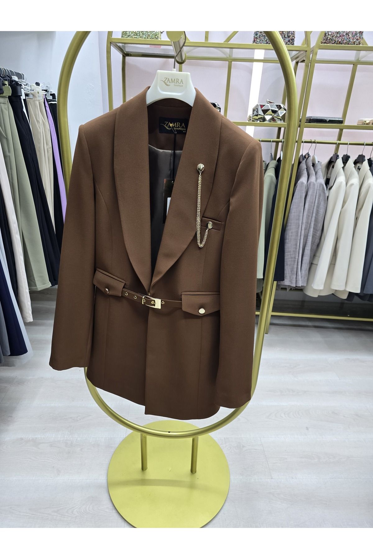 Omka Moda Kemerli Blazer Ceket