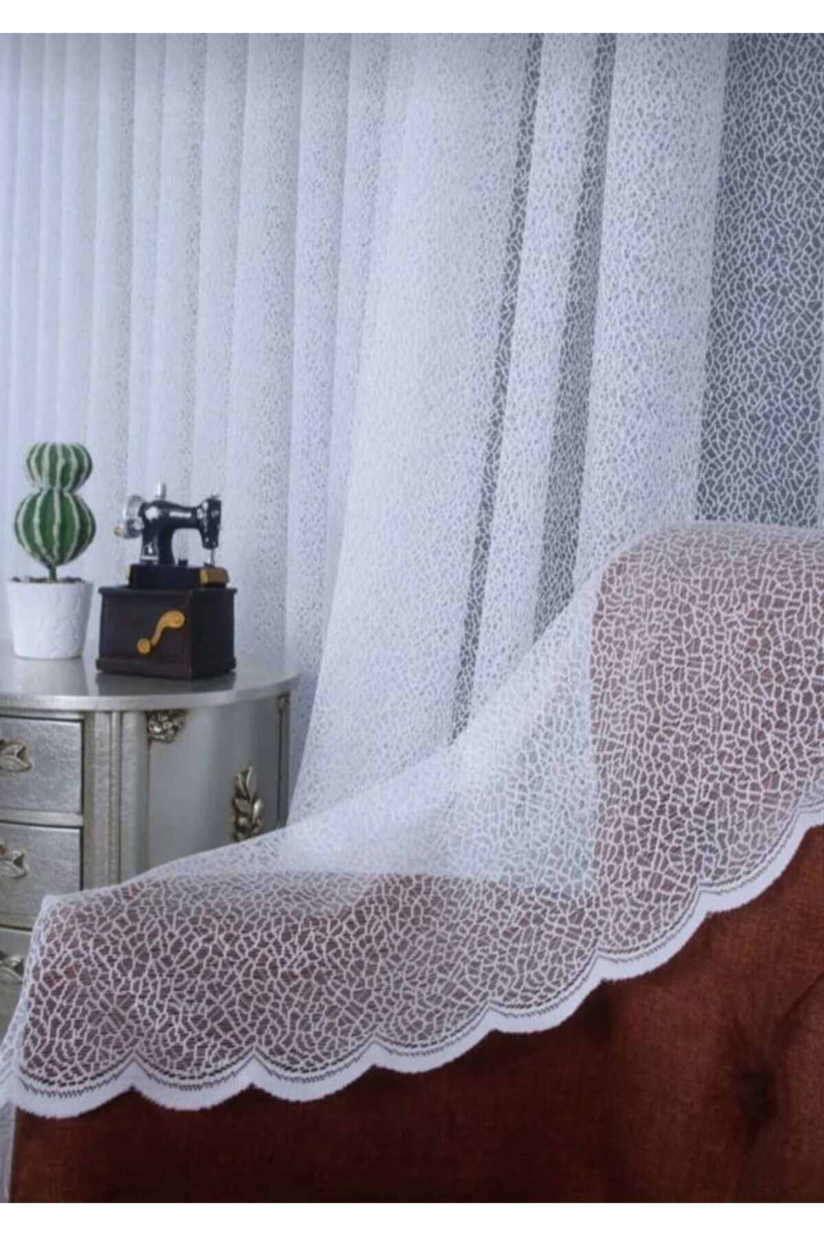 Perdehome -Ütü Istemez Örme Şantuk Desenli Tül Perde Pileli Salon ,mutfak ,balkon Perdesi02