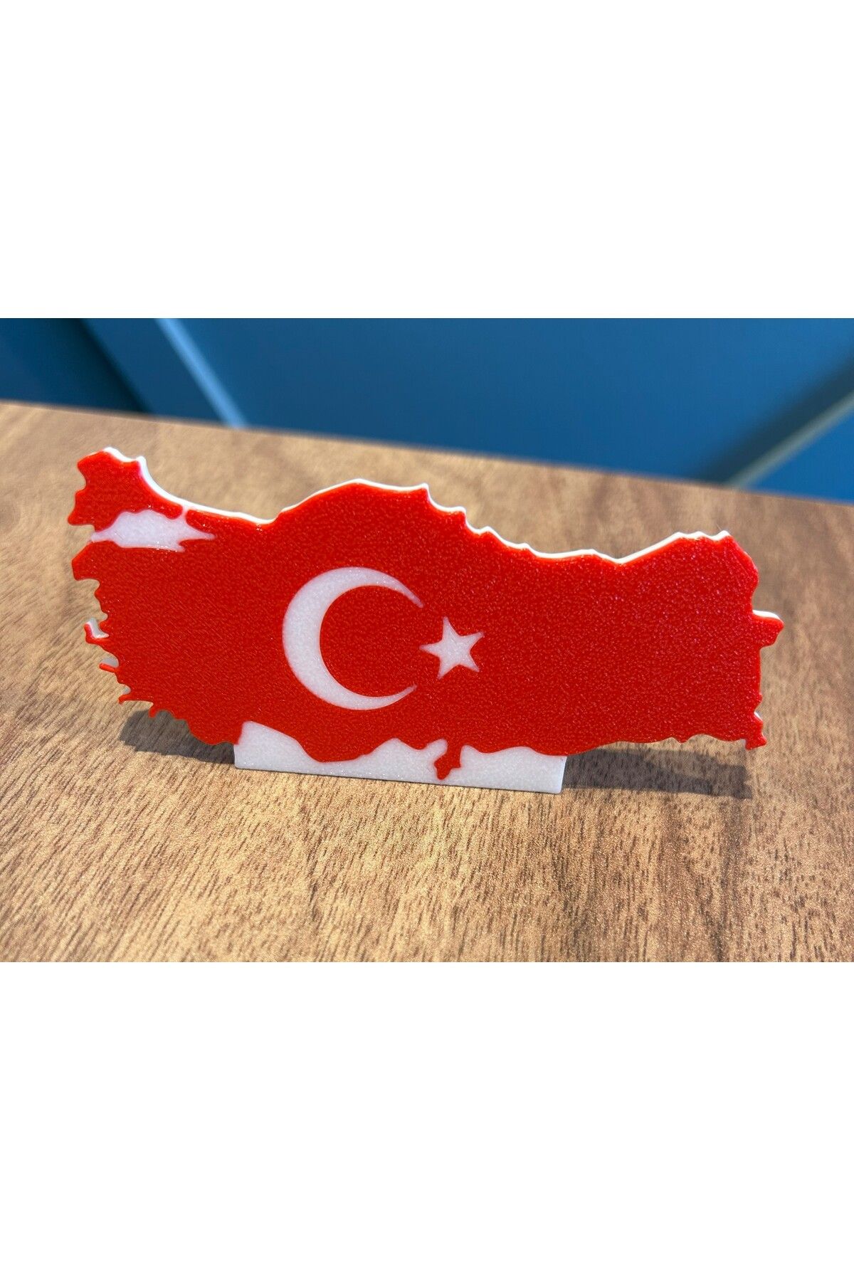 Atlas Lab Türkiye Haritası Masaüstü Dekor – Ay Yıldız Temalı Tasarım – Anlamlı Hediyelik Obje - 3D Baskı