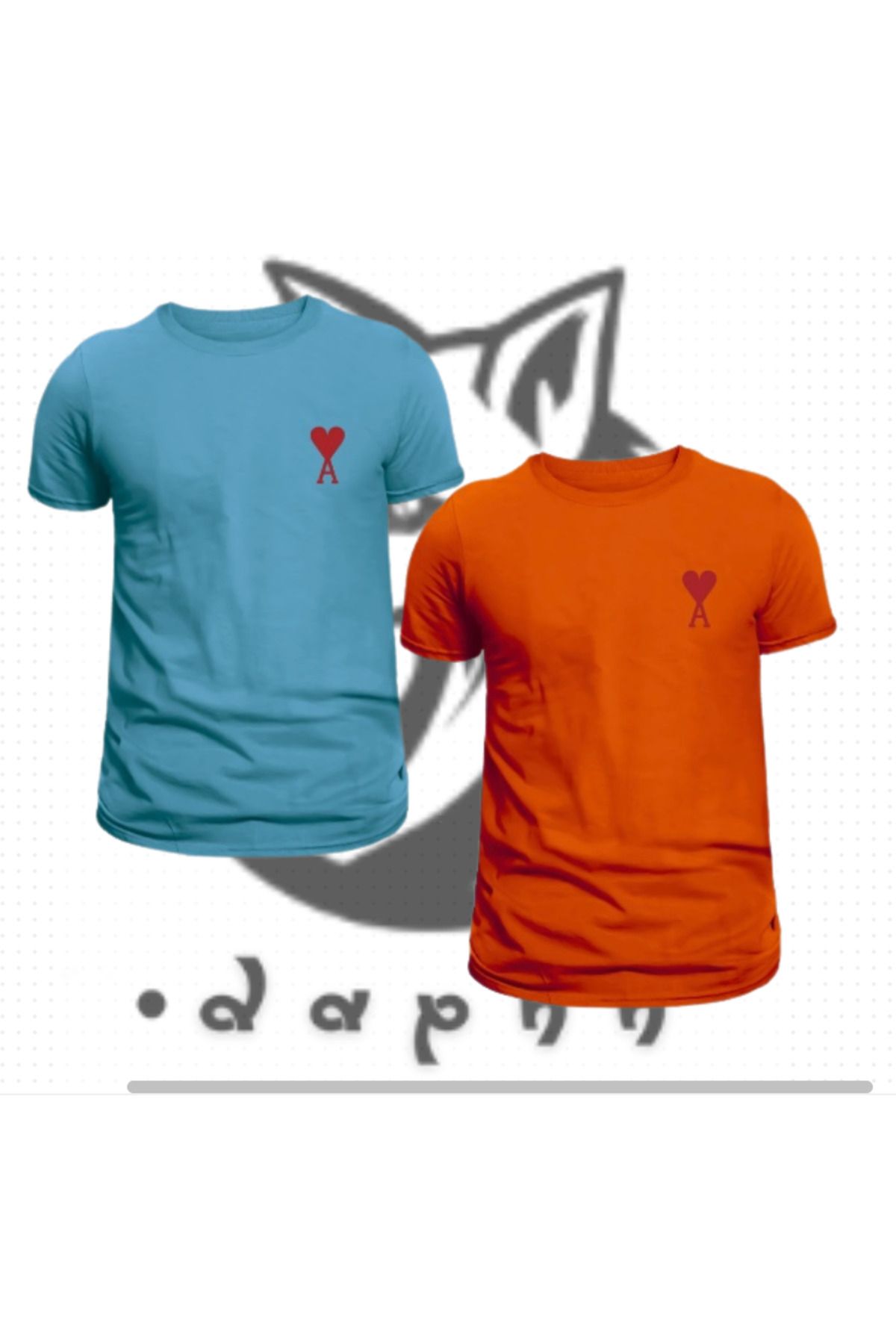 TEXTURA Yeni Sezon UNİSEX AMI PARİS BASKILI NEW Oversize T-Shirt İkili (2'li) Set