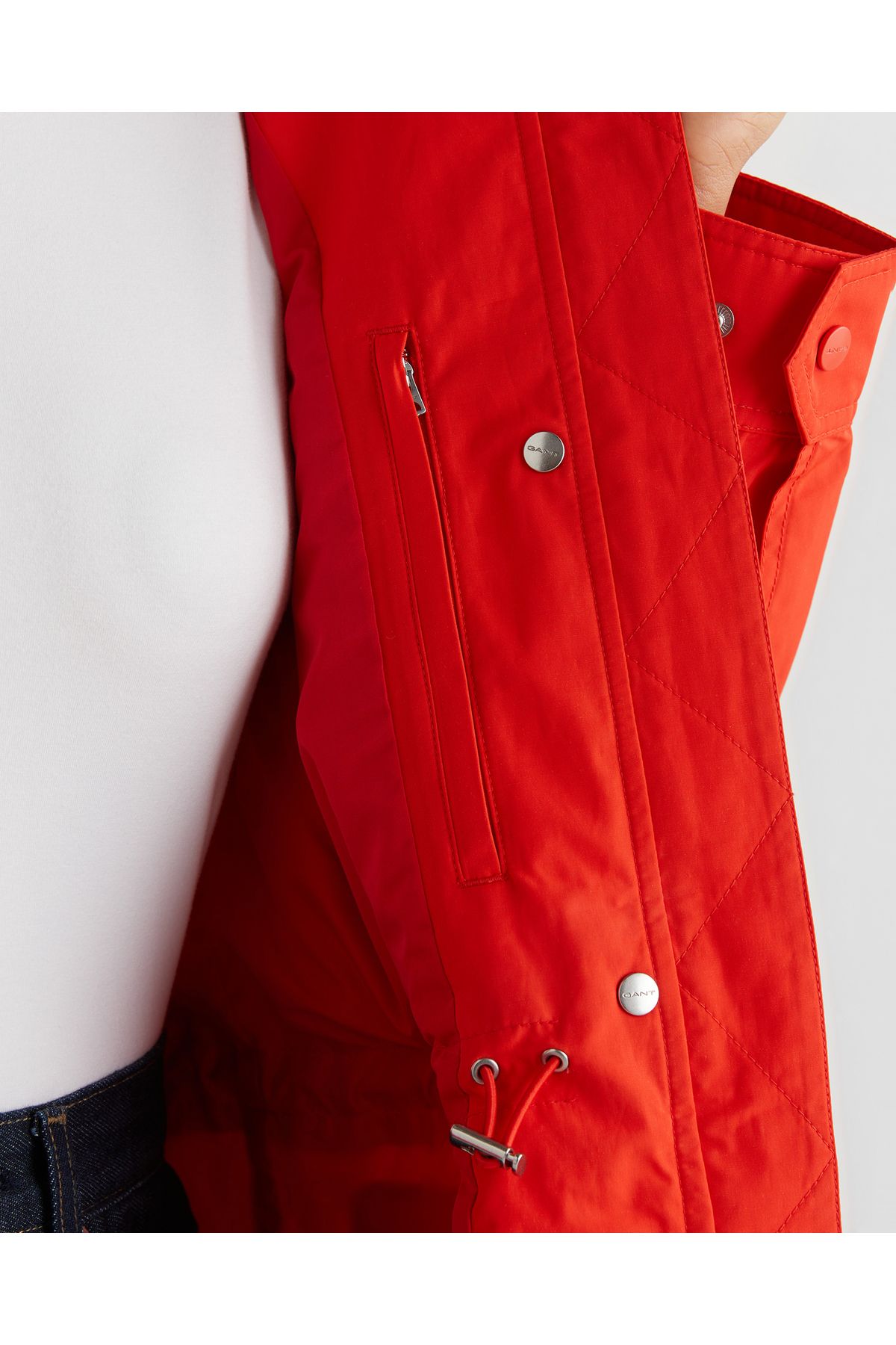 Gant Kadın Turuncu Relaxed Fit Kapüşonlu Yağmurluk görsel 6