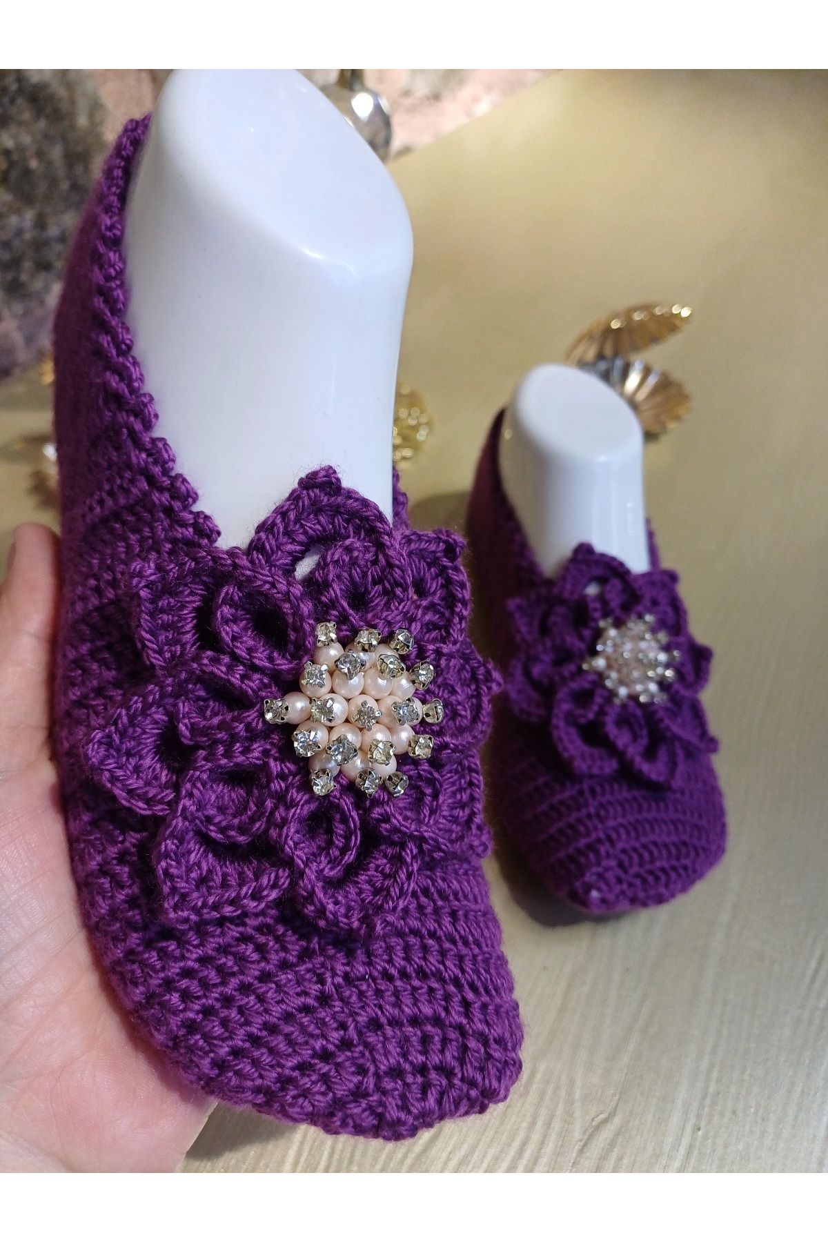 Butik El örgüsü çeyizlik patik