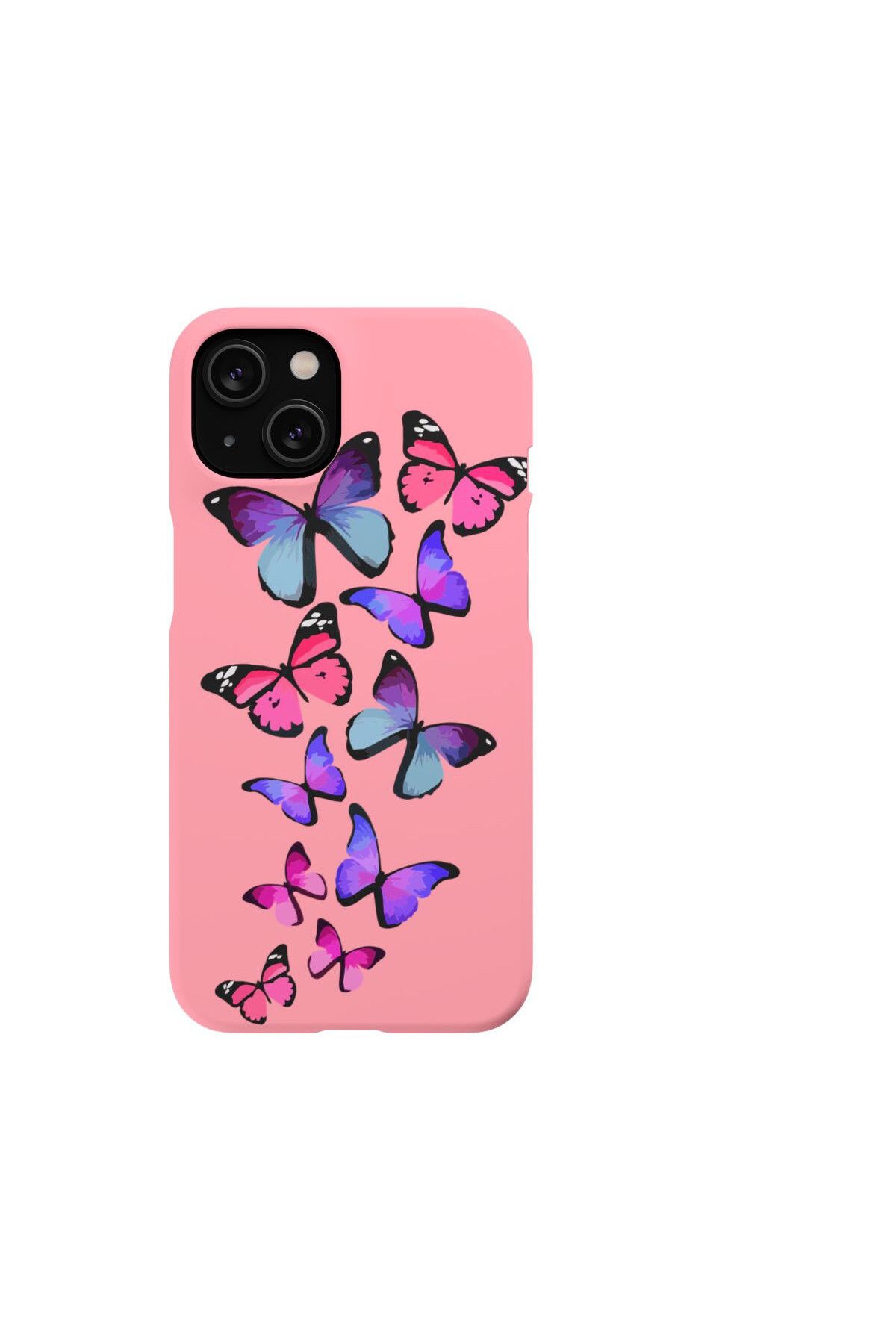 HyperAge İPhone 15 Uyumlu Kılıf İçi Kadife Lansman Kelebek Tasarım Baskılı Silikon Kapak