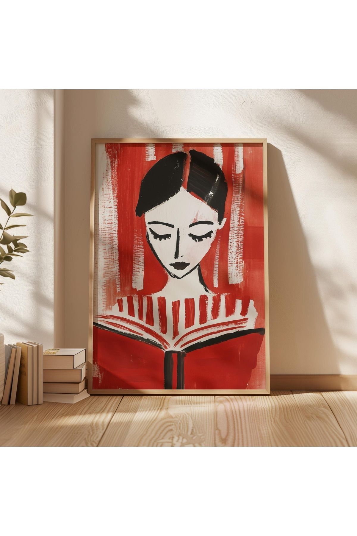Dekorsiahome Tek Parça Ahşap Çerçeveli Oturma Odası Salon Mutfak Tablo TK0521
