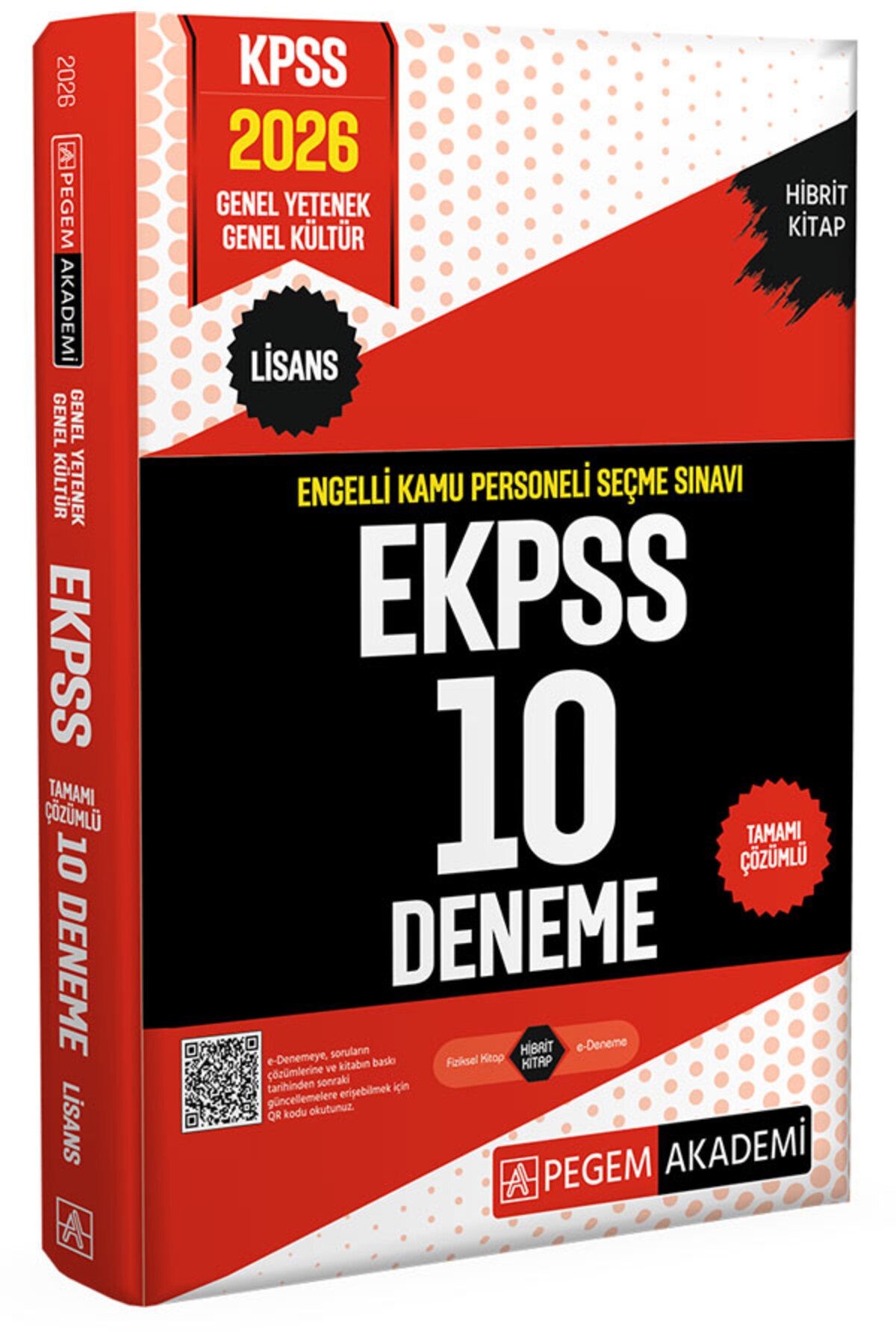 Pegem Akademi Yayıncılık 2026 E-KPSS Engelli Kamu Personeli Seçme Sınavı Tamamı Çözümlü 10 Deneme (Lisans)