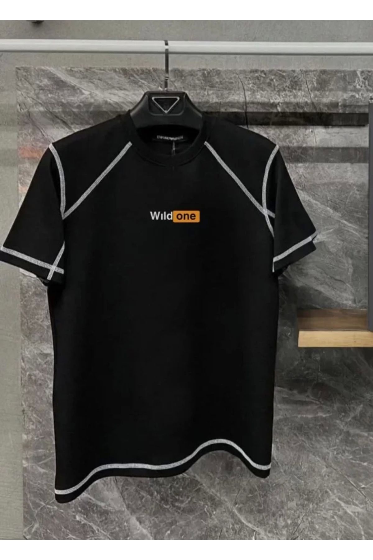 Silerra Unisex Dikişli Baskılı Oversize T-Shirt - Siyah