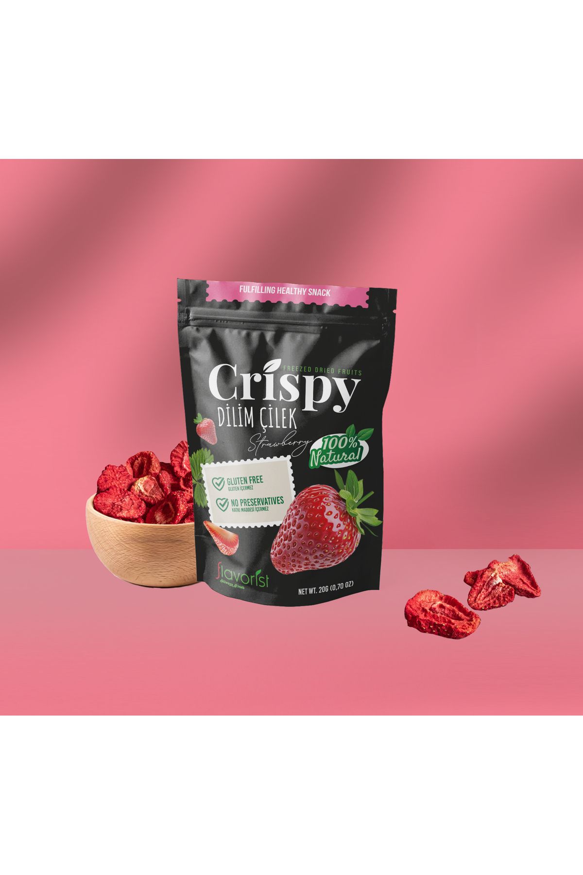 FLAVORİST Freeze Dried Çilek Dilim 20g