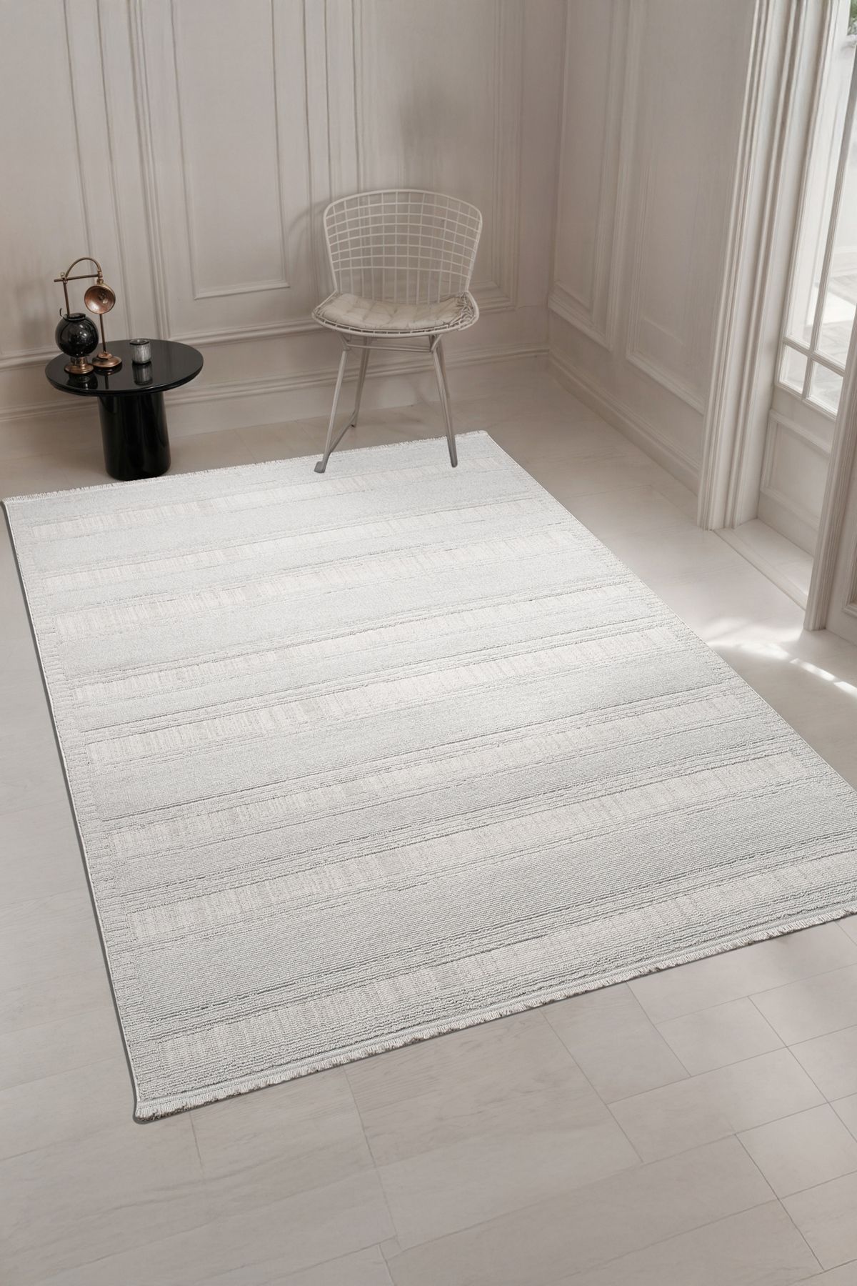 Sereserpe Combo Yumuşak Dokulu Bukle Oturma Odası Salon Mutfak Çocuk Odası Halısı 20557 GRİ