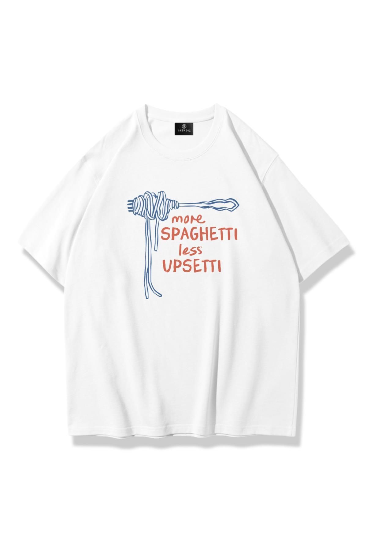Trendiz Unisex More Spaghetti Tshirt Beyaz