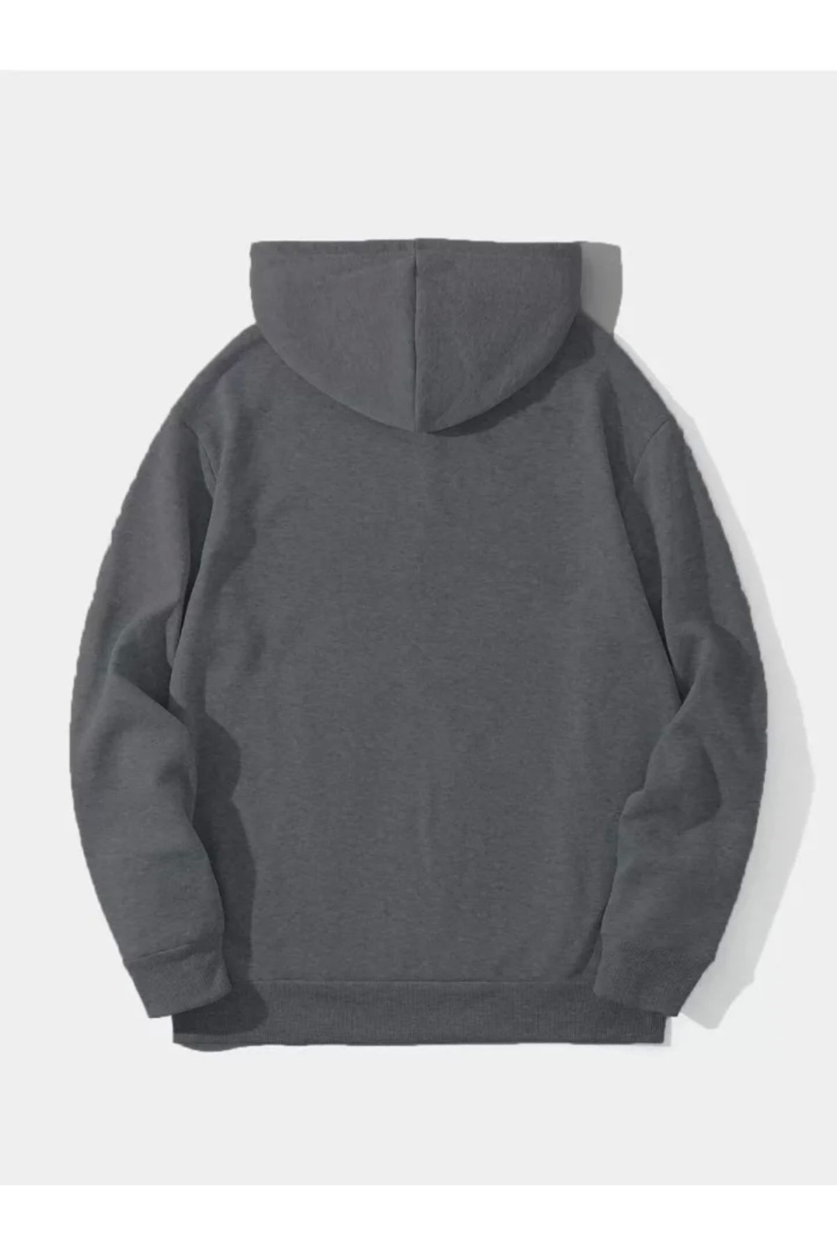 Silerra Erkek Düz Kapüşonlu Sweat - Füme