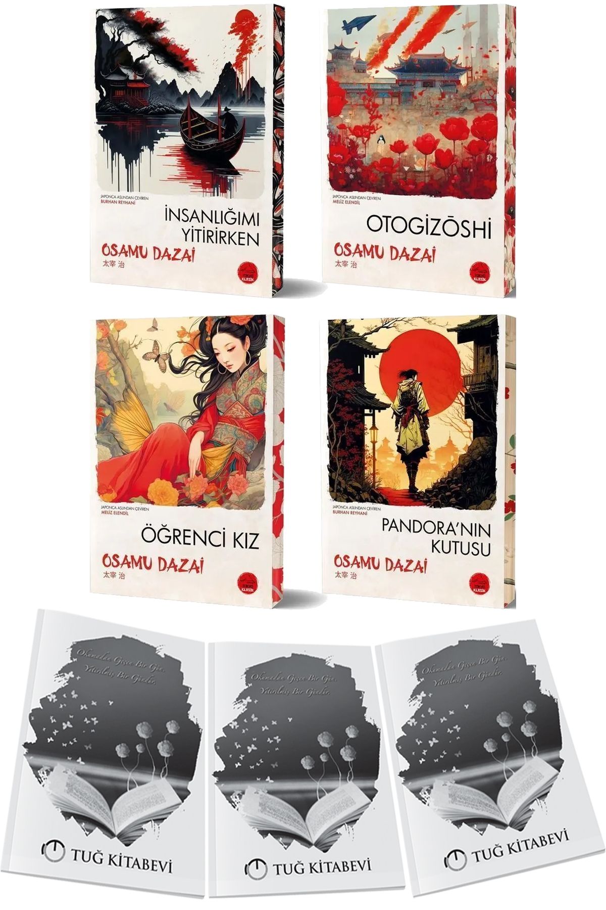 Dokuz Yayınları İnsanlığımı Yitirirken-Otogizoshi-Öğrenci Kız-Pandora'nın Kutusu Osamu Dazai 4lü Set + Hediyeli