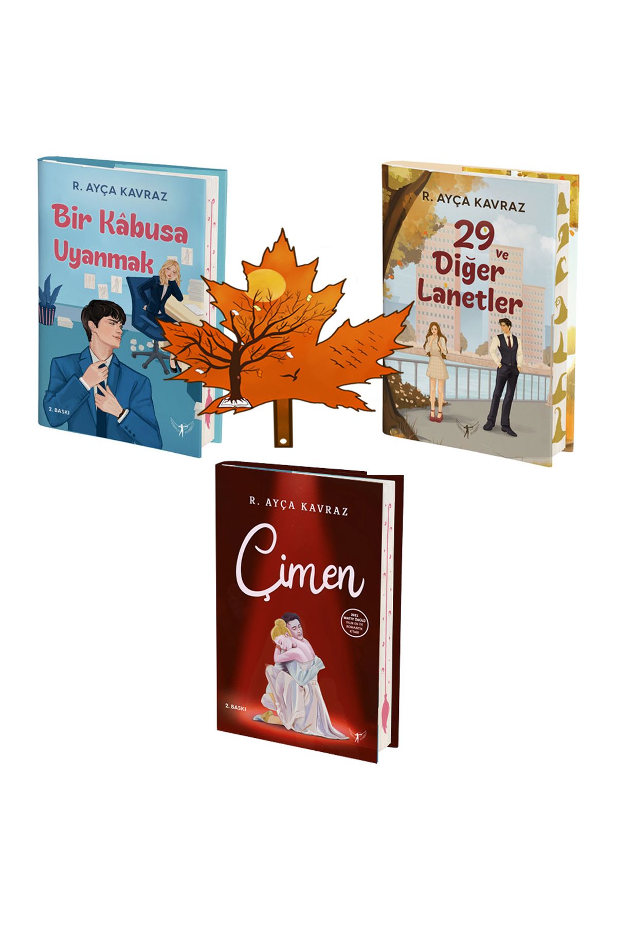 Artemis Yayınları R. Ayça Kavraz -ciltli set- Bir Kâbusa Uyanmak - 29 ve Diğer Lanetler - çimen - 3kitap -kitap ayracı