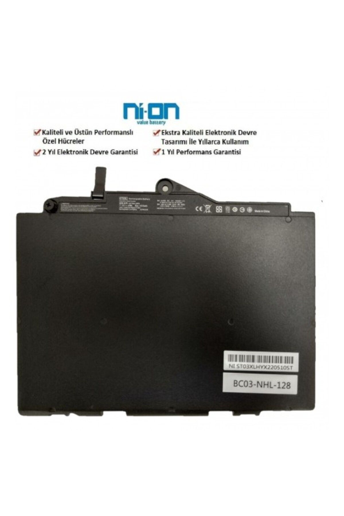 NION Hp EliteBook 720 G4 , Z2V94EA X3T24AV uyumlu Notebook Batarya - Pil
