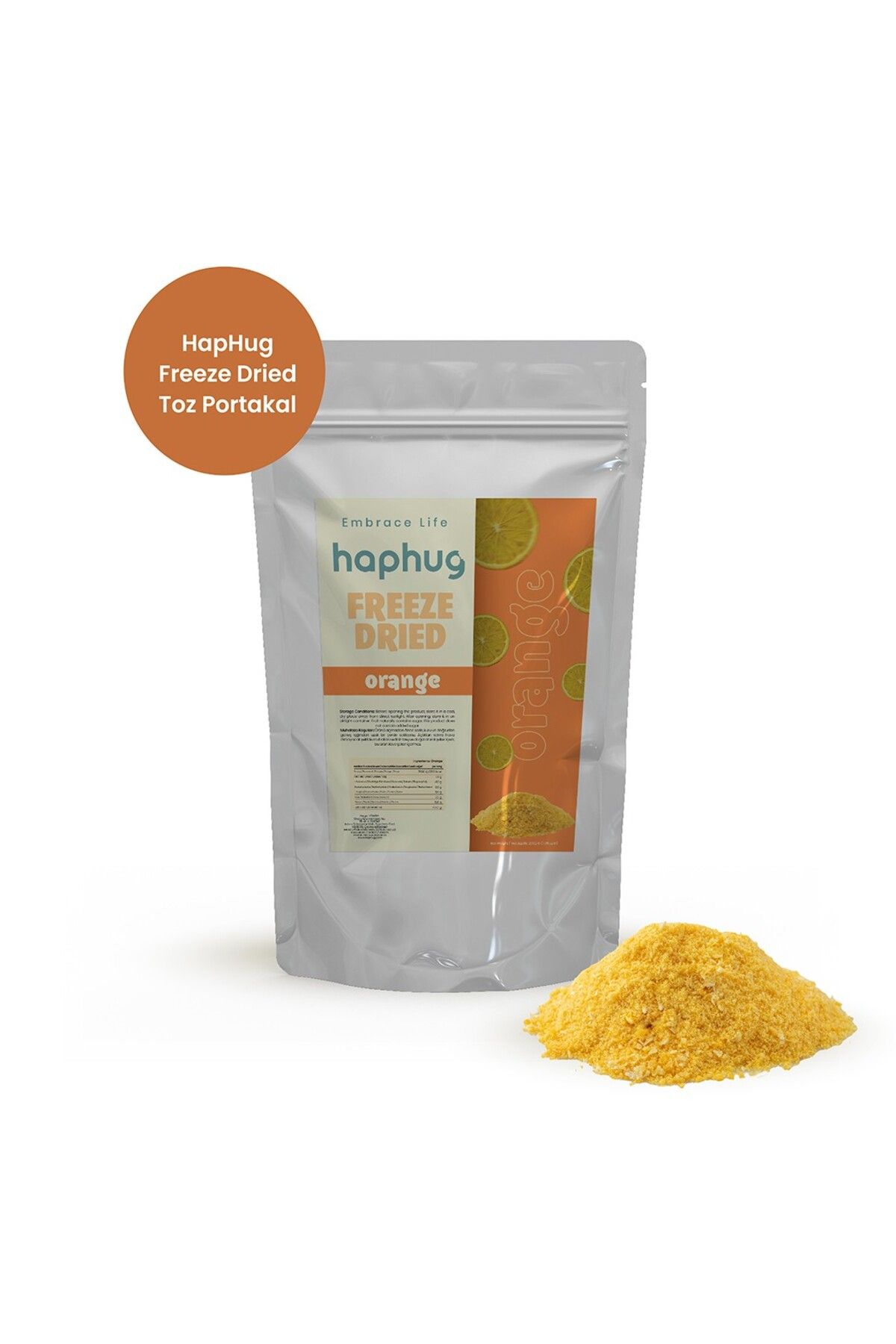 HapHug Freeze Dried Toz Portakal - 200 GR Toptan Paket