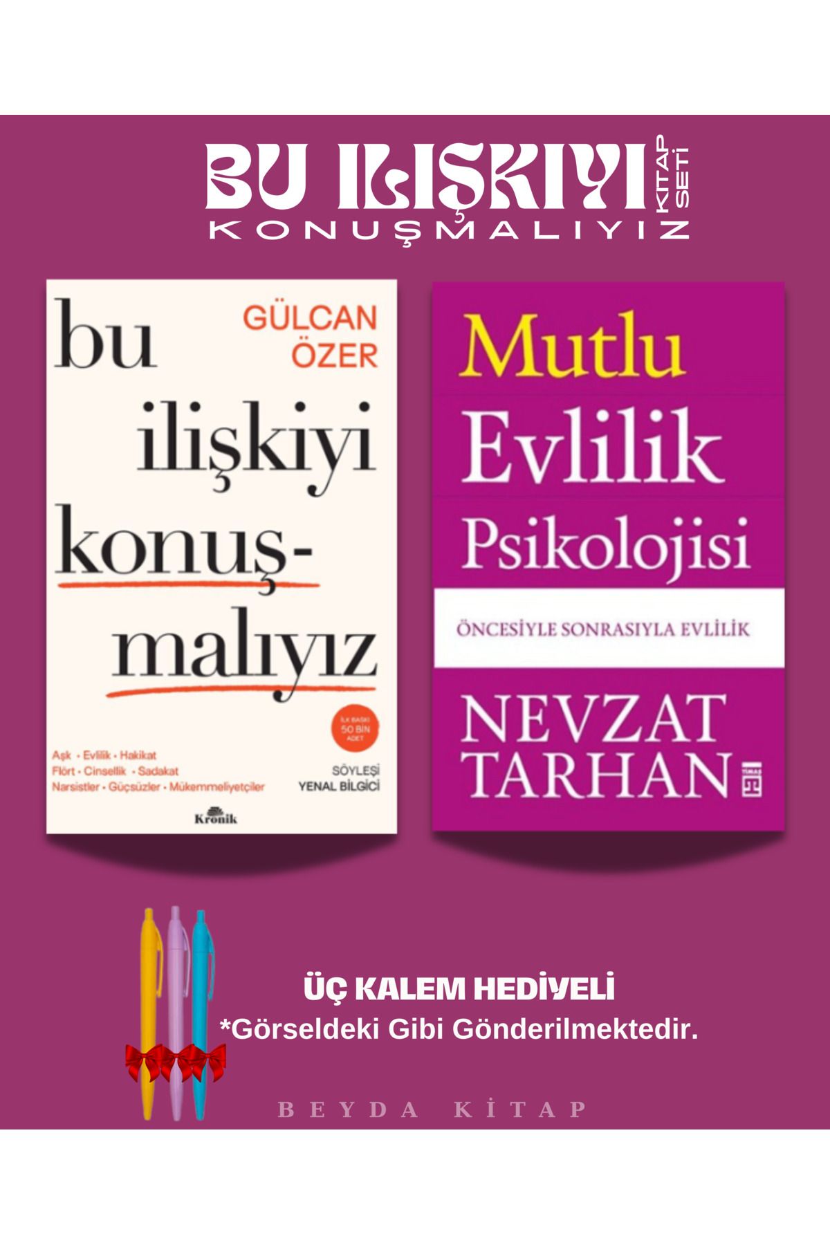 Kronik Kitap Bu İlişkiyi Konuşmalıyız - Mutlu Evlilik Psikolojisi - Kitap Seti - Üç Kalem Hediyeli, ASKN56
