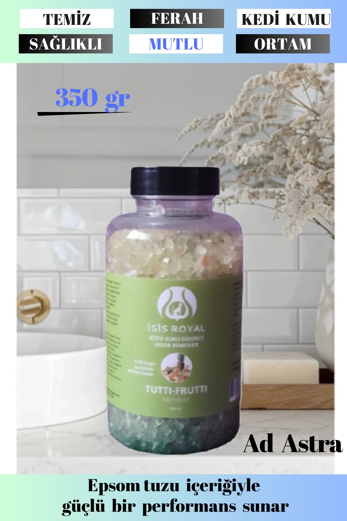 grey cat Trend Ürün Kedi Kumu Koku Giderici Deodorant Tutti Frutti Kokulu 350 Gr Sağlıklı Güçlü Performans