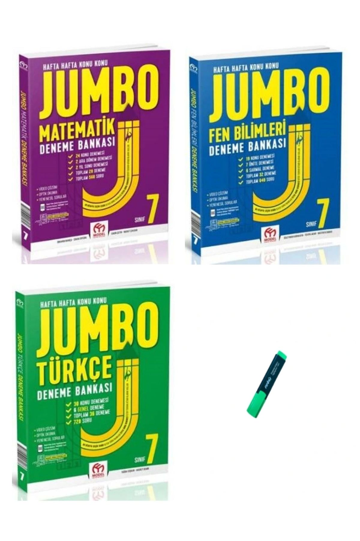 Model Eğitim Yayınları 7. Sınıf Jumbo Serisi Matematik Türkçe ve Fen Bilimleri Denemeleri