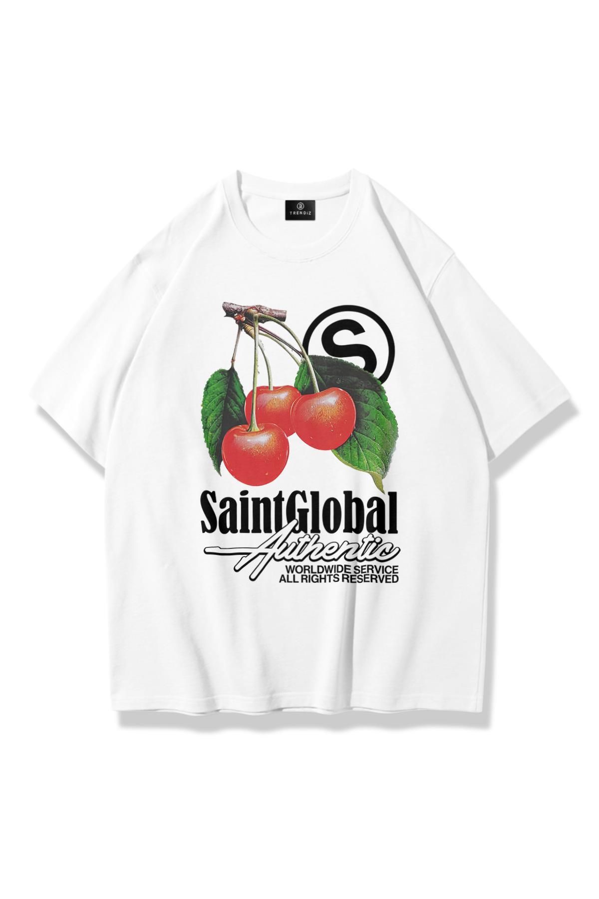 Trendiz Unisex Saint Global Tshirt Beyaz