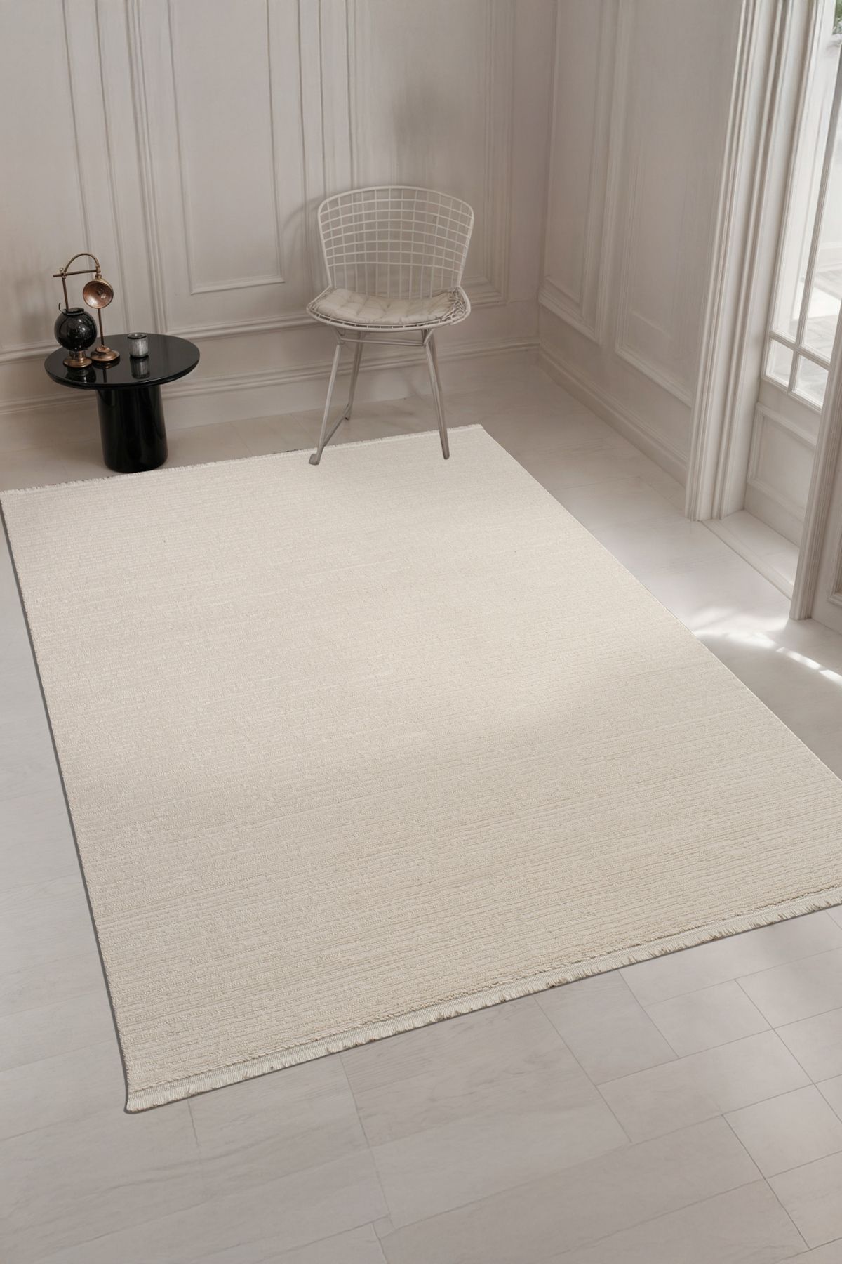 Sereserpe Combo Yumuşak Dokulu Bukle Oturma Odası Salon Mutfak Çocuk Odası Halısı 30248 KREM