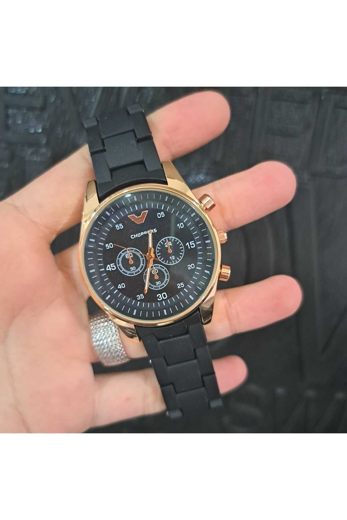 Choppers PARLA SİYAH SLİKON KORDON ŞIK KADIN KOL SAATİ
