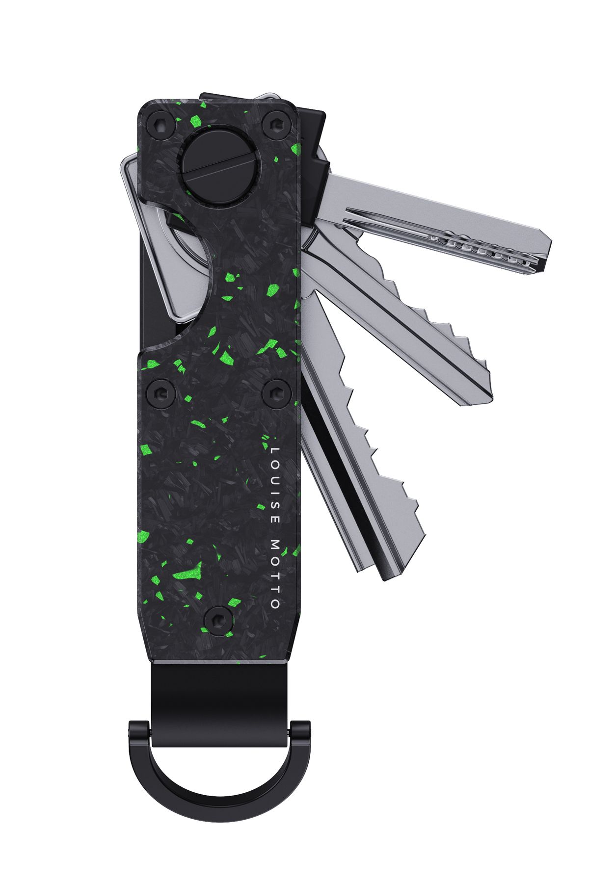 Louise Motto KeyX Nebula Anahtarlık - Minimalist, Şık - Dövme Karbon Fiber Premium Malzeme