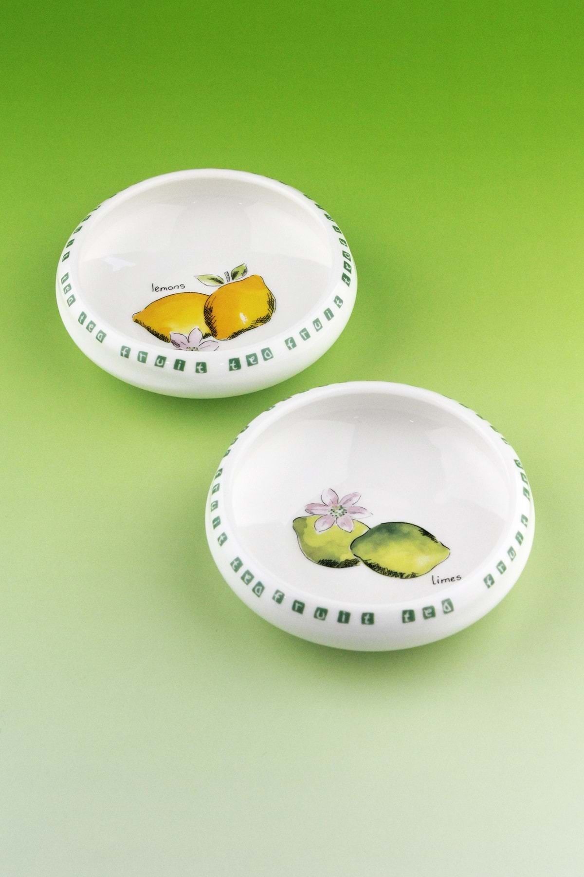 Bursa Porselen Dekor Lemon porselen ikili kase