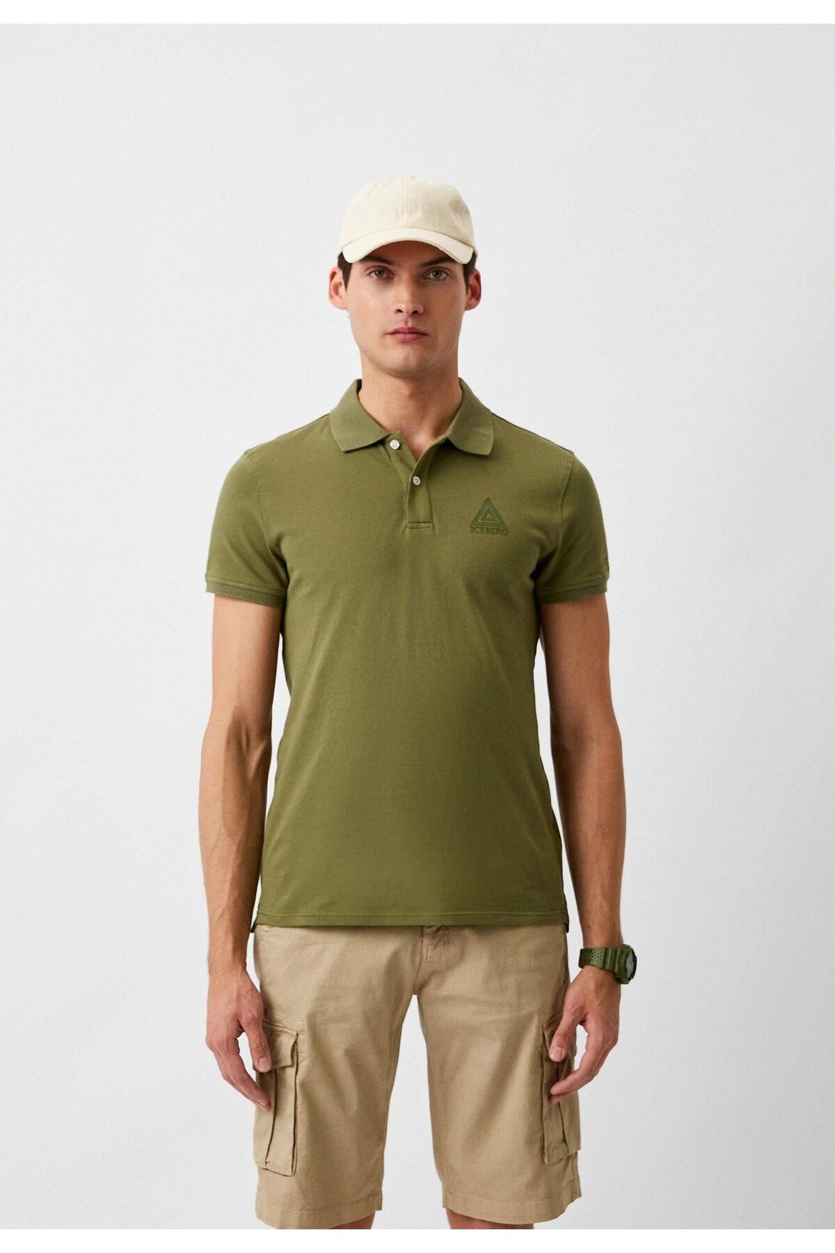 Iceberg ICE3MPL01 Triangle Polo T-Shirt Military