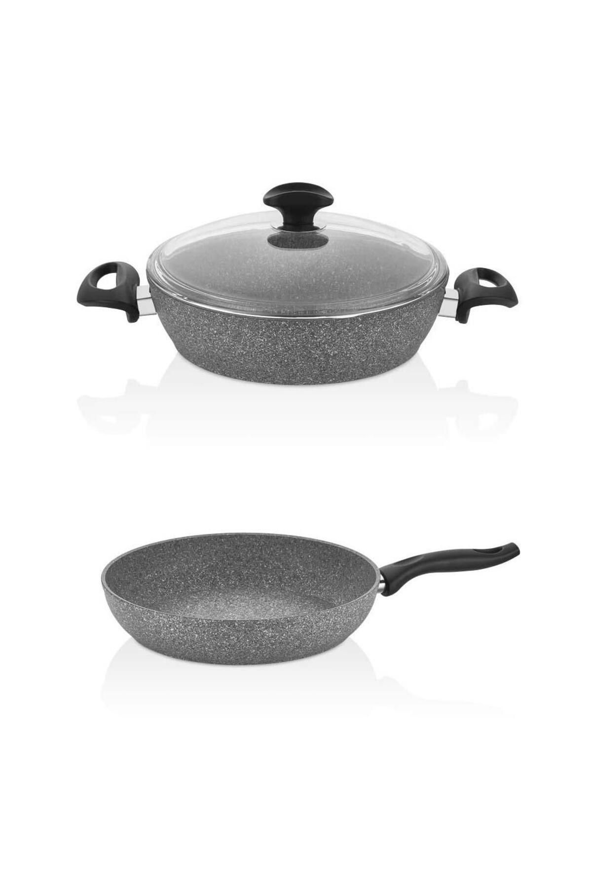 FALEZ Granit 24 CM Karnıyarık Tencere ve Tava Seti
