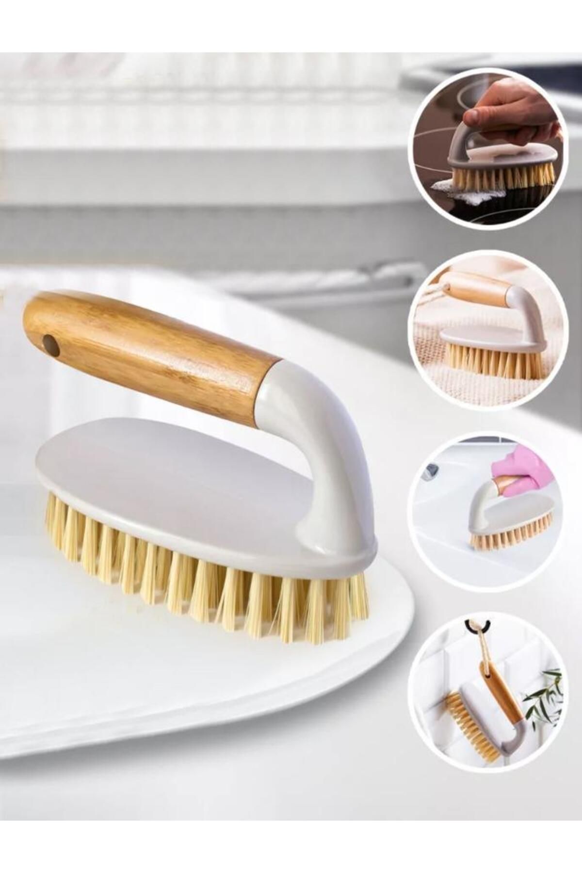 Hayveys Bambu Saplı Çok Amaçlı Kıyafet Toz Alma Banyo Mutfak Temizlik Fırçası