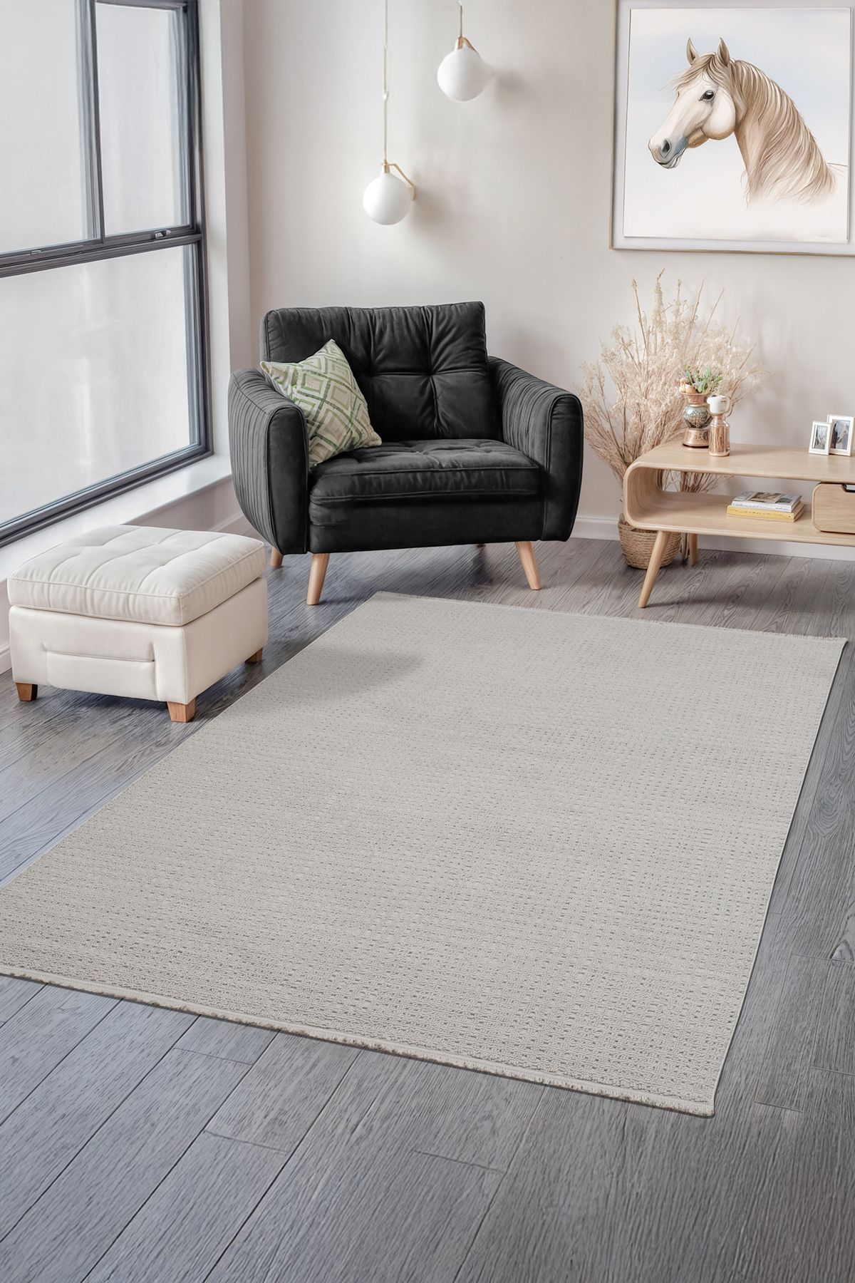 Sereserpe Combo Yumuşak Dokulu Bukle Oturma Odası Salon Mutfak Çocuk Odası Halısı 20558 GRİ