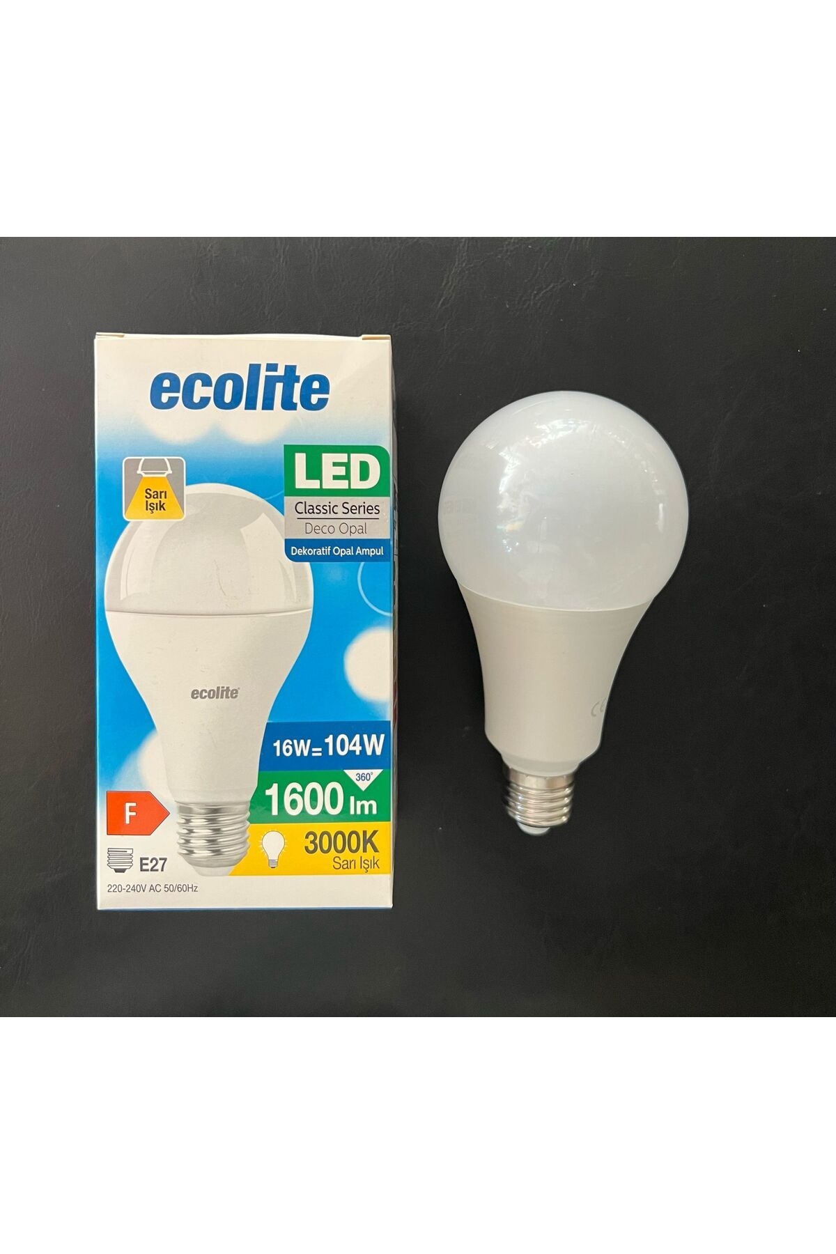 Ecolite 16 WATT SARI IŞIK 1600 LÜMEN (YÜKSEK IŞIK) 3000K E27 LED AMPÜL