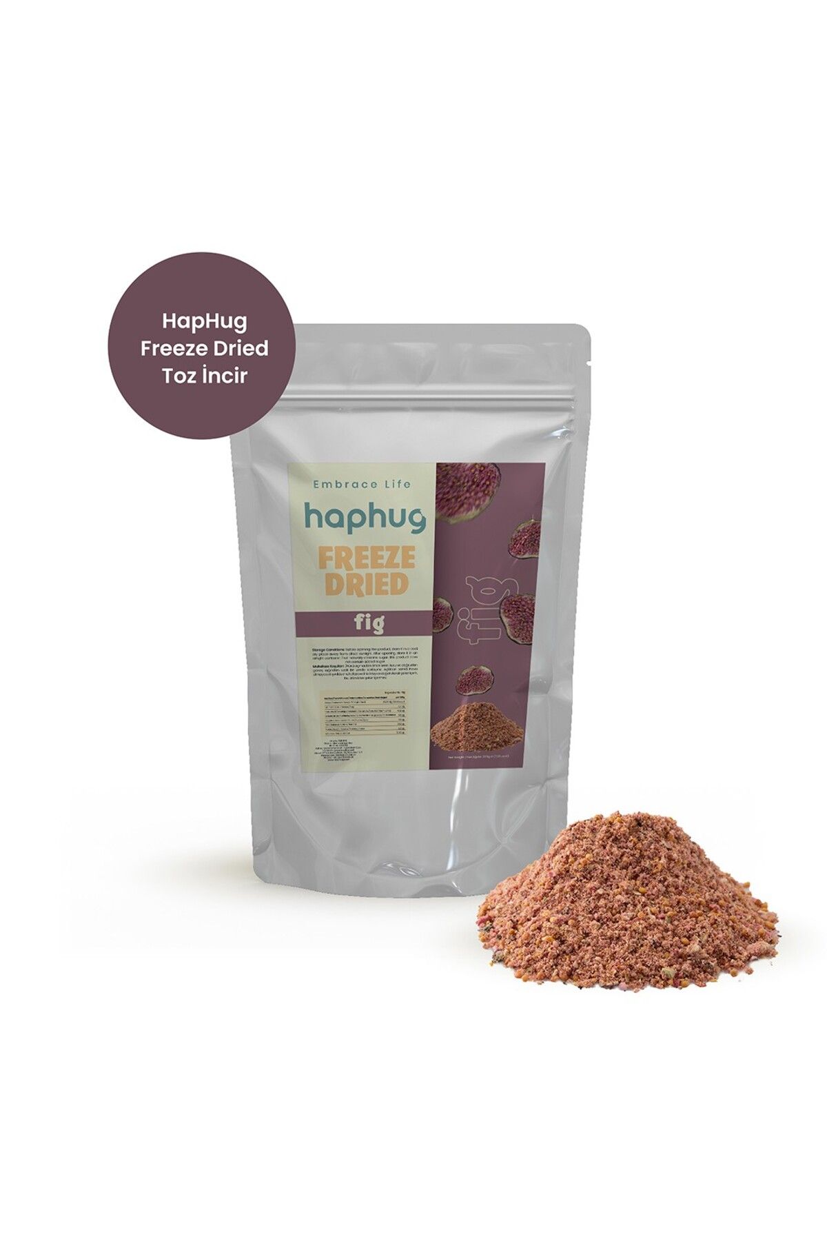 HapHug Freeze Dried Toz İncir - 200 GR Toptan Paket