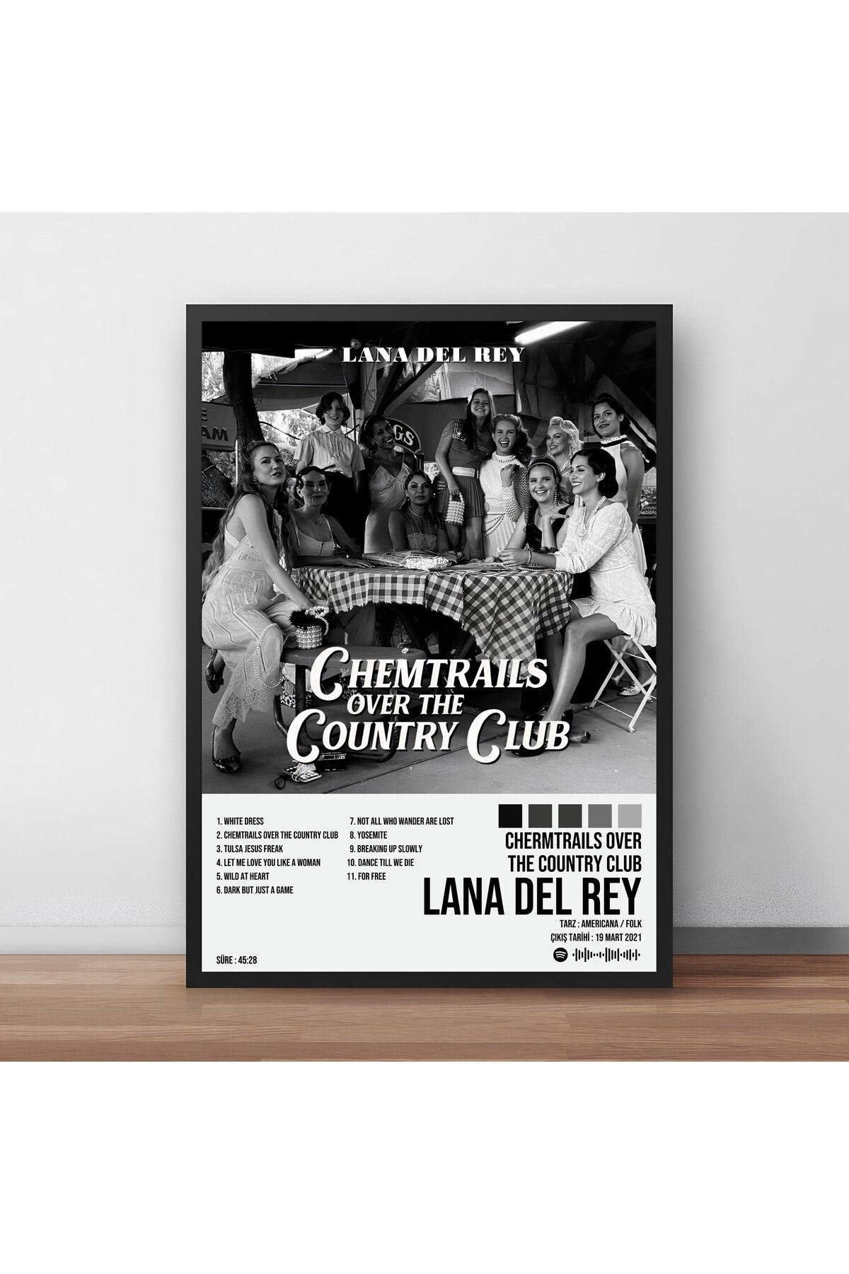 Orendart Lana Del Rey - Chermtrails Over The Country Club Albüm Spotify Çerçeveli Poster Tablo