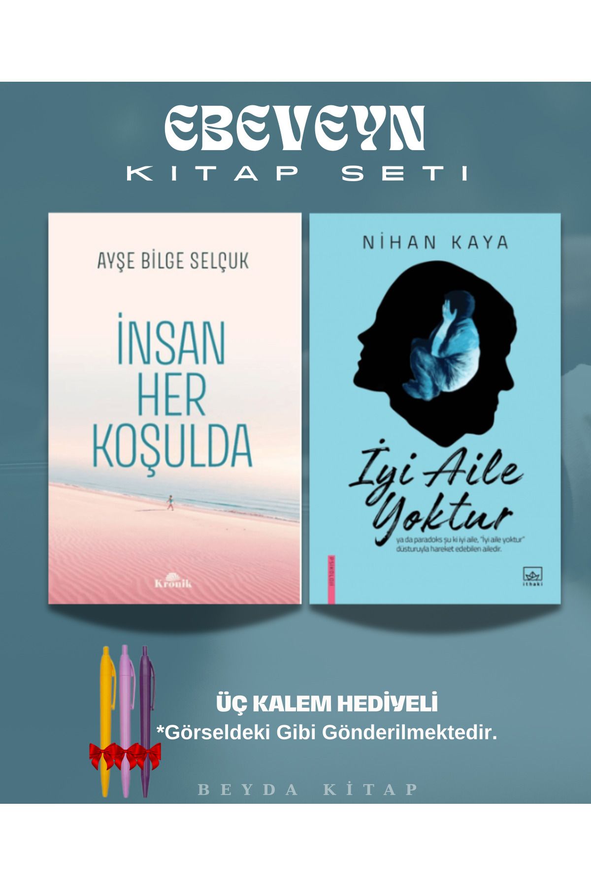 Kronik Kitap İnsan Her Koşulda - İyi Aile Yoktur - Kitap Seti - Kalem Hediyeli - ANBATVS1