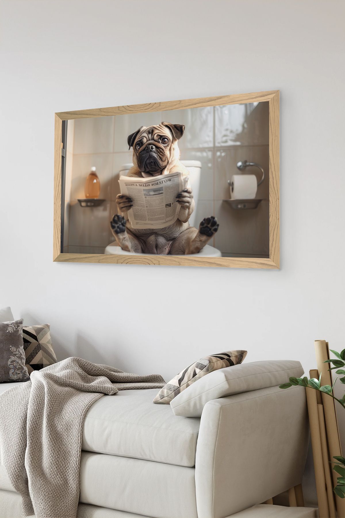 Artavessa Tek Parça Ahşap Çerçeve Görünümlü Köpek Baskılı MDF 20x30 cm Tablo - Model 51