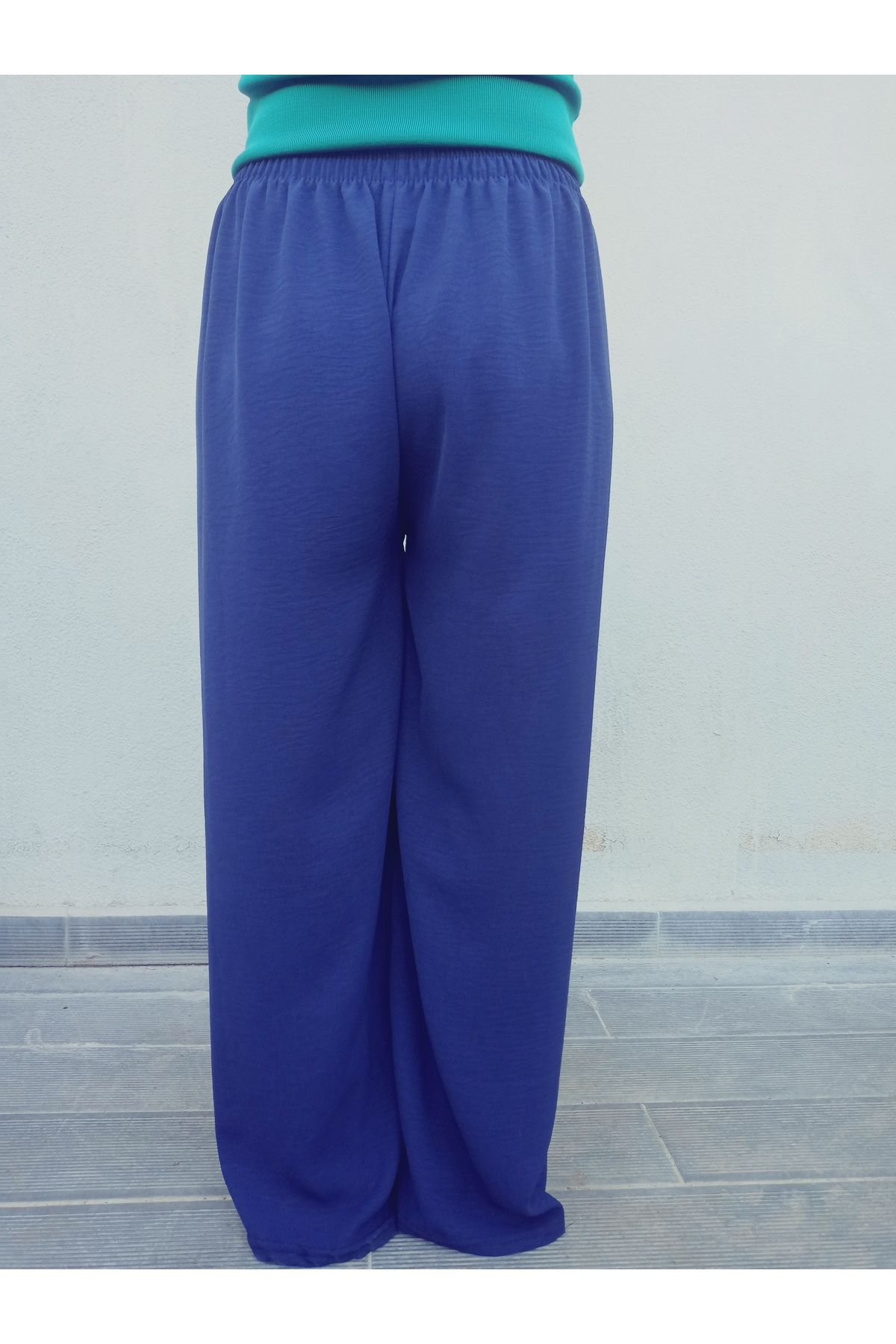 hoaryage Aerobin Kumaş Beli Lastikli Bol Paça