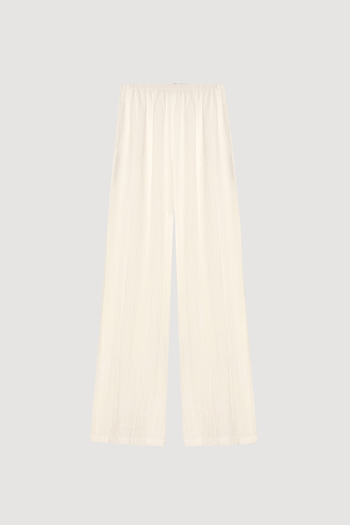 Quzu-Seersucker - Wide Leg Trousers Ecru 2