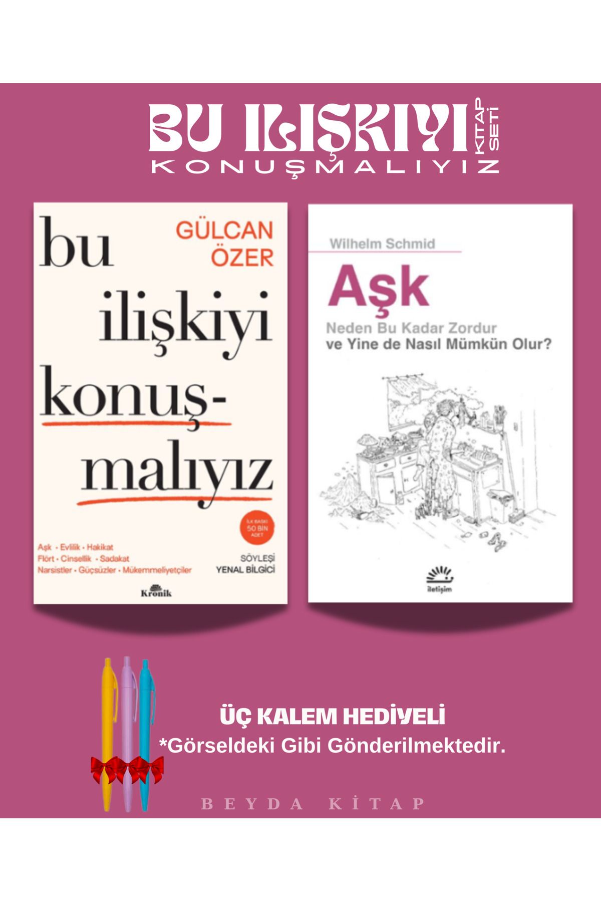 Kronik Kitap Bu İlişkiyi Konuşmalıyız - Aşk - Kitap Seti - Üç Kalem Hediyeli, ASKN56