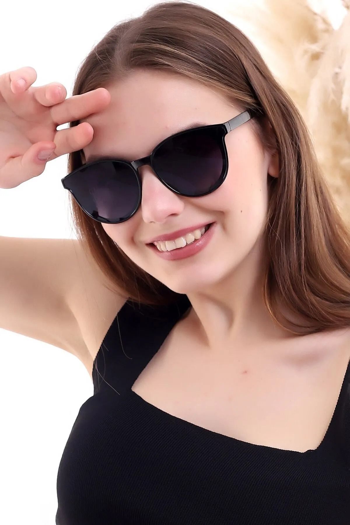Chunky Frame Unisex Siyah Güneş Gözlüğü