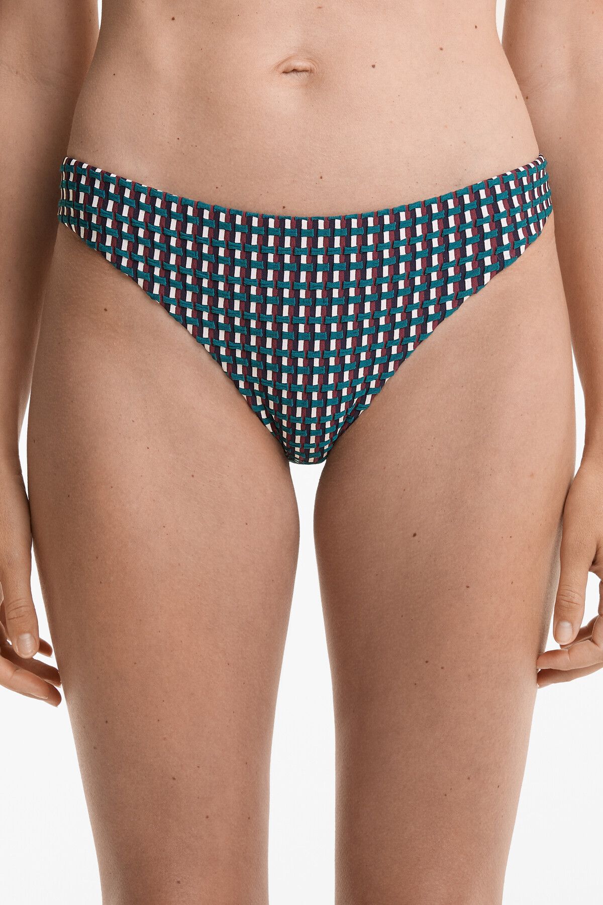 Oysho Üç renkli jakarlı klasik bikini altı